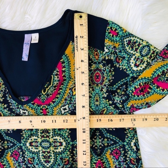 Alya Boho Pattern Flowing Shirt Tunic S - Picture 5 of 8